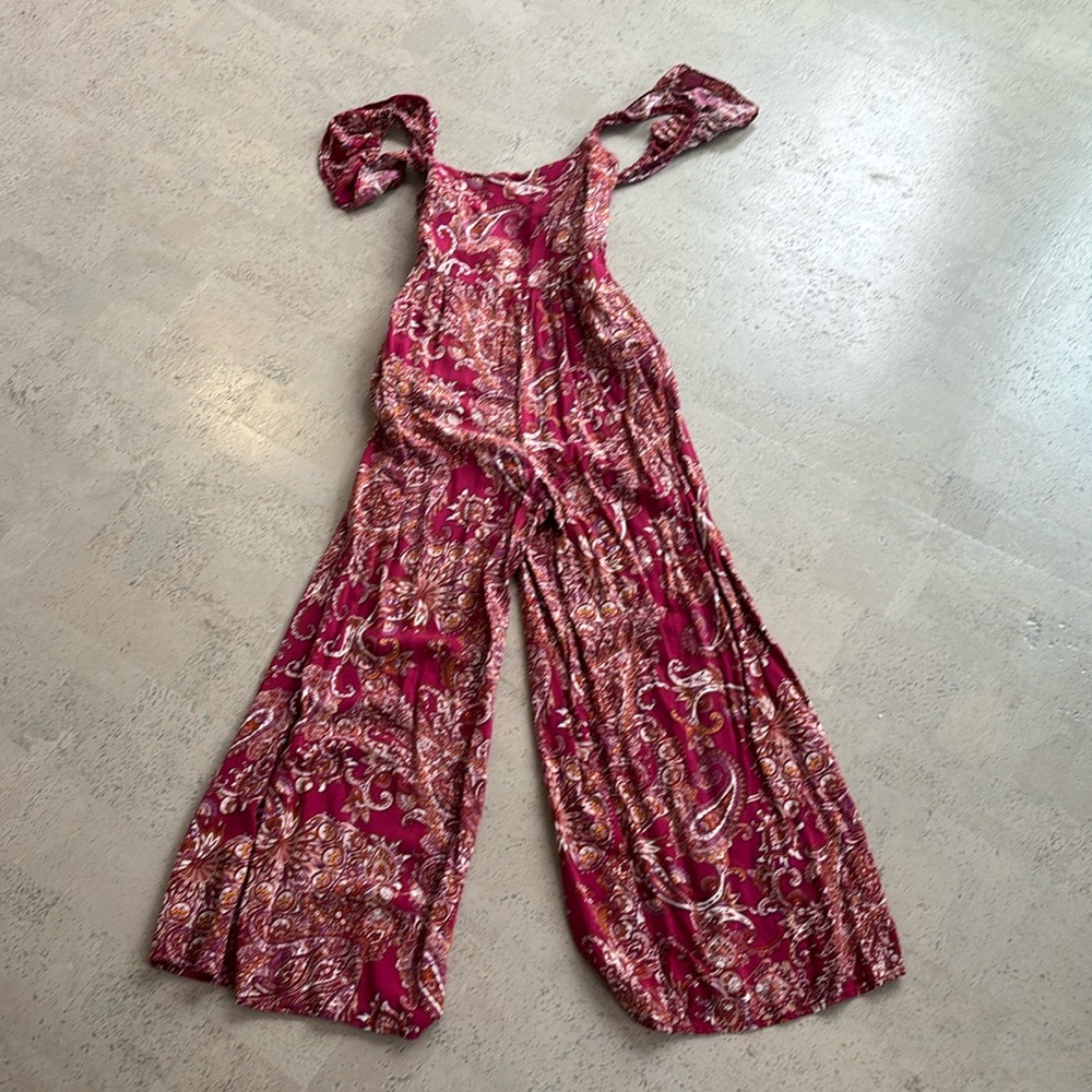 Lush Floral Ruffle Sleeveless Jumpsuit Sz S